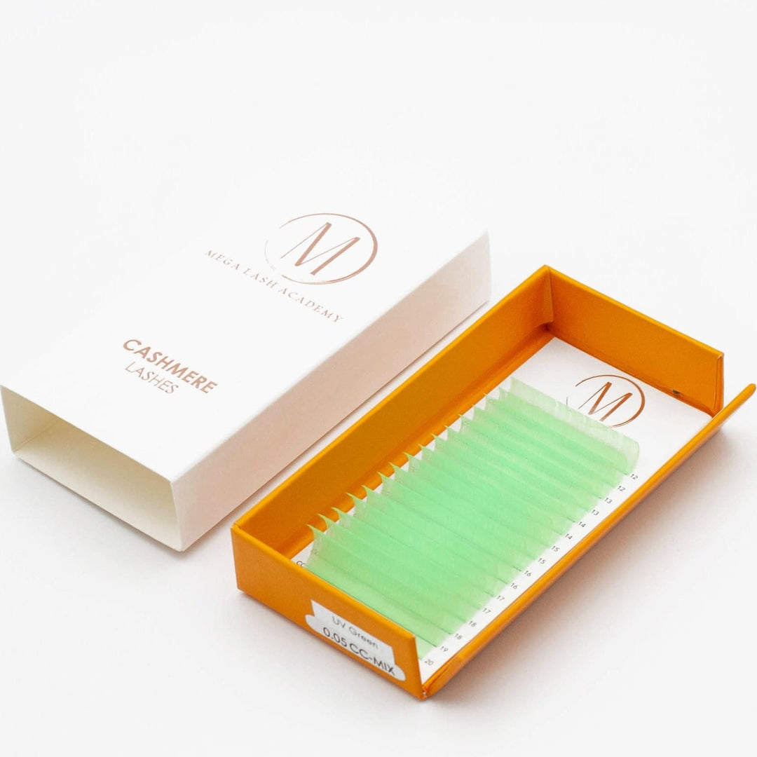 0.05 - Color Cashmere Volume - UV Green Lash Trays Mega Lash Academy