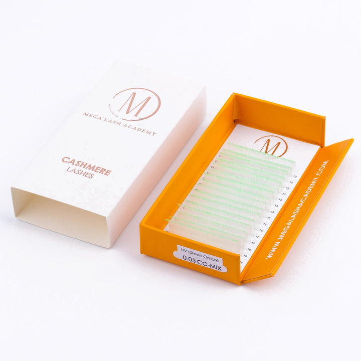 0.05 - Color Cashmere Volume - UV Green Ombré Lash Trays Mega Lash Academy