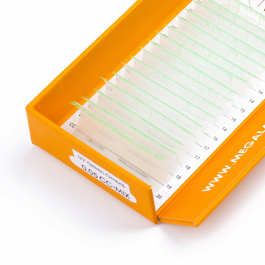 0.05 - Color Cashmere Volume - UV Green Ombré Lash Trays Mega Lash Academy