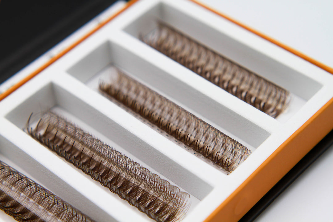6D Brown Rapid Promade Fans - Caramel Promade Fans Mega Lash Academy
