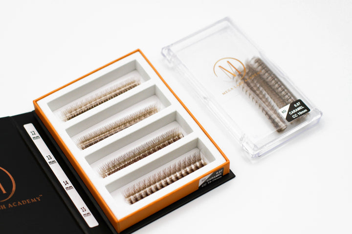 6D Brown Rapid Promade Fans - Caramel Promade Fans Mega Lash Academy
