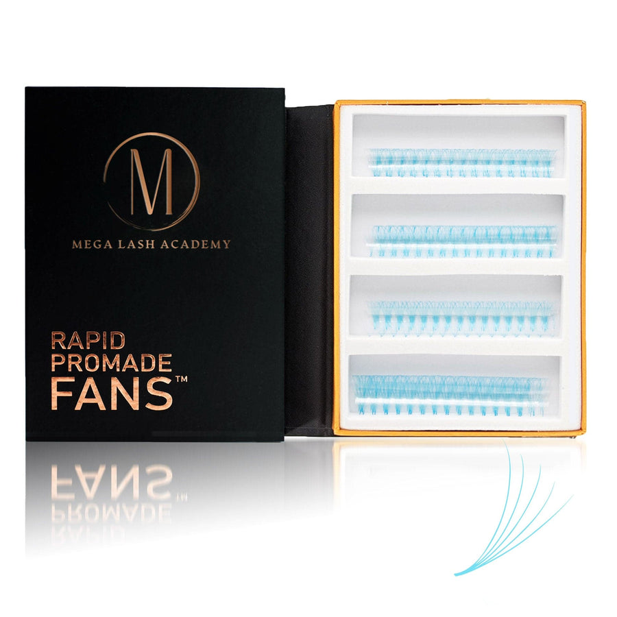 Baby Blue 5D Rapid Promade Fans - 600 Fans Promade Fans Mega Lash Academy 