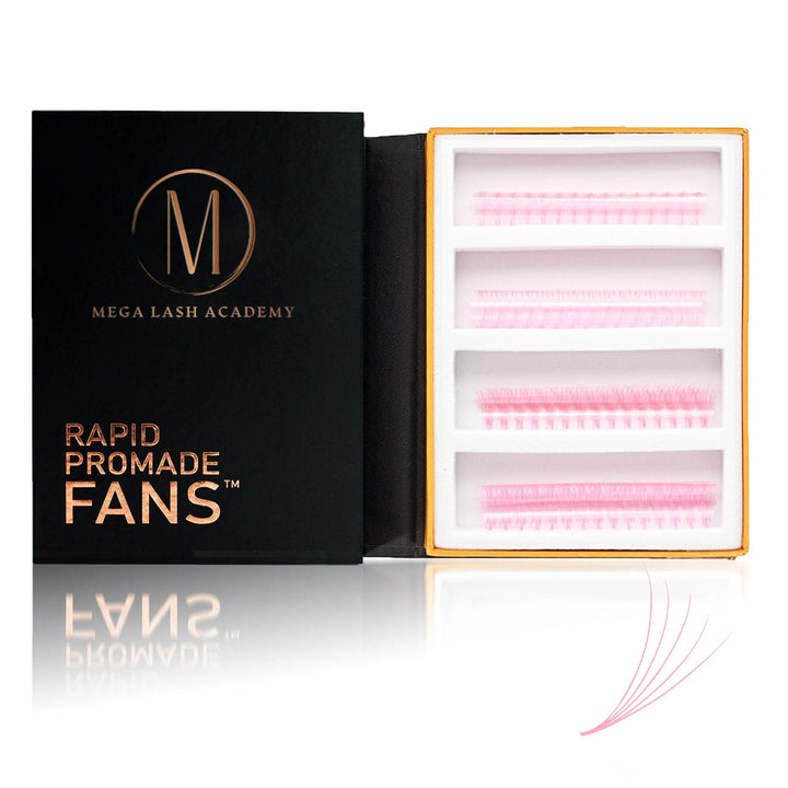 Baby Pink 5D Rapid Promade Fans - 600 Fans Promade Fans Mega Lash Academy