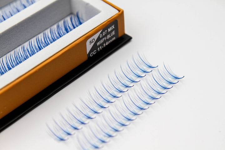 Blue Wispy 5D Rapid Promade Fans - 600 Fans Promade Fans Mega Lash Academy