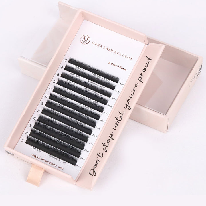 Bottom & Inner Corner B Curl Lash Tray Lash Trays Mega Lash Academy