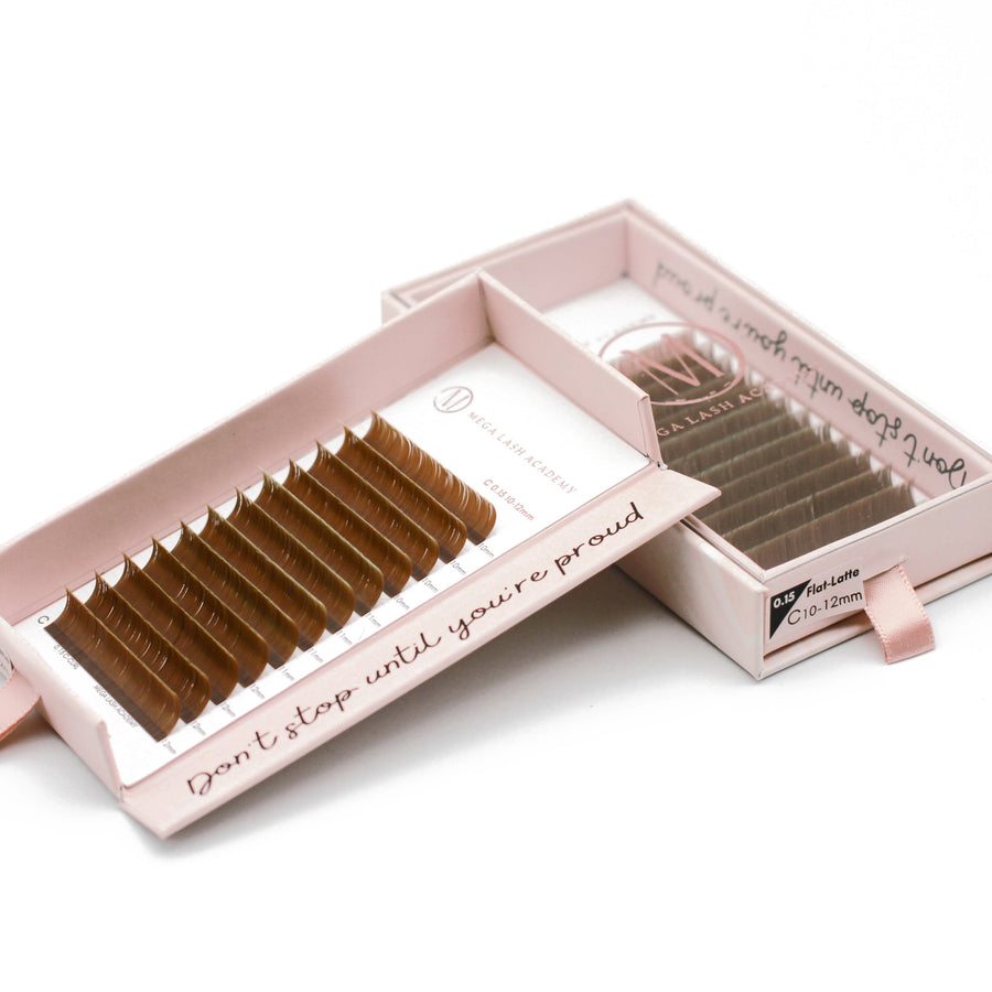 Brown Dual-Tip Flat Lash - Latte Lash Trays Mega Lash Academy 