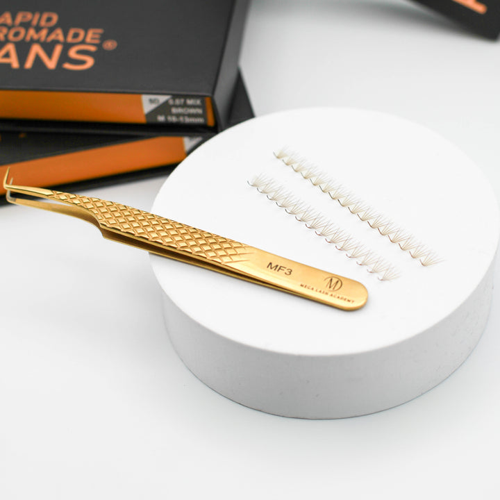 Brown M and L Curl 5D Rapid Promade Fans - 600 Fans Promade Fans Mega Lash Academy