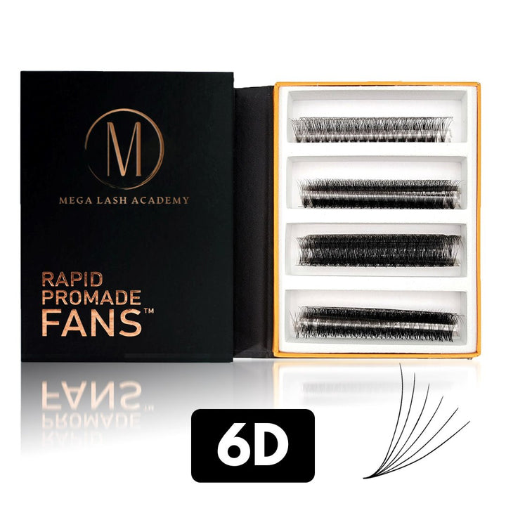 Bundle of 5 Rapid Promade Fans - 5000 Fans Promade Fans Mega Lash Academy 6D