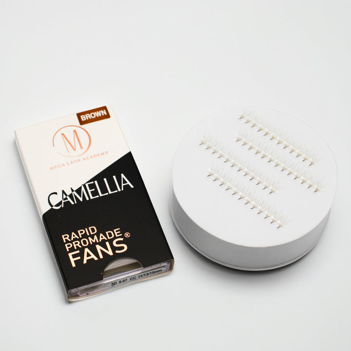 Camellia 5D Rapid Promade Fans® - Brown Promade Fans Mega Lash Academy