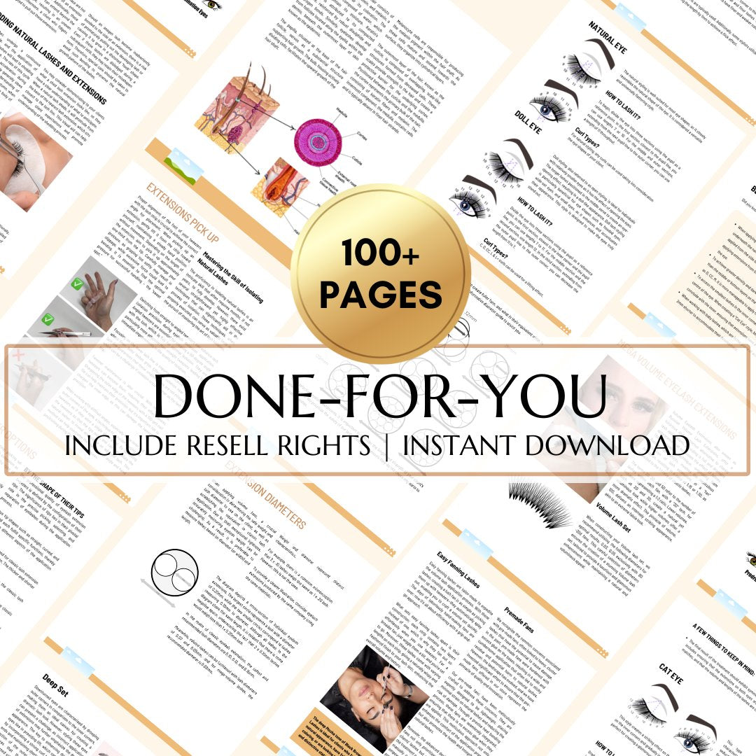 Classic & Volume Eyelash Extension Lash Training Manual with Resell Rights ebook Mega Lash Academy