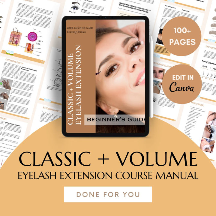 Classic & Volume Eyelash Extension Lash Training Manual with Resell Rights ebook Mega Lash Academy