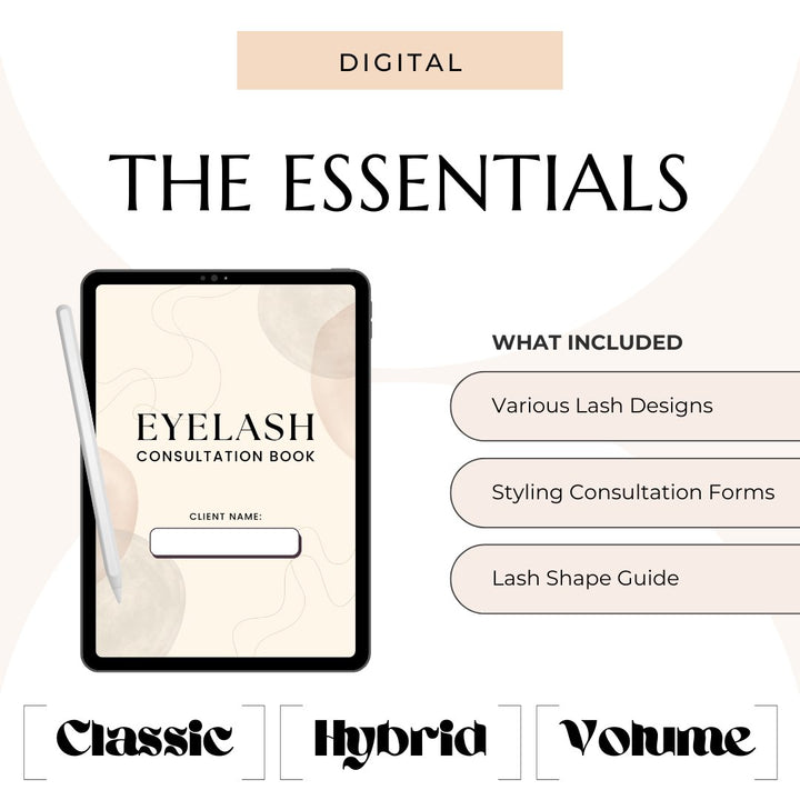 Eyelash Extension Consultation Book with Lash Stamps ebook Mega Lash Academy