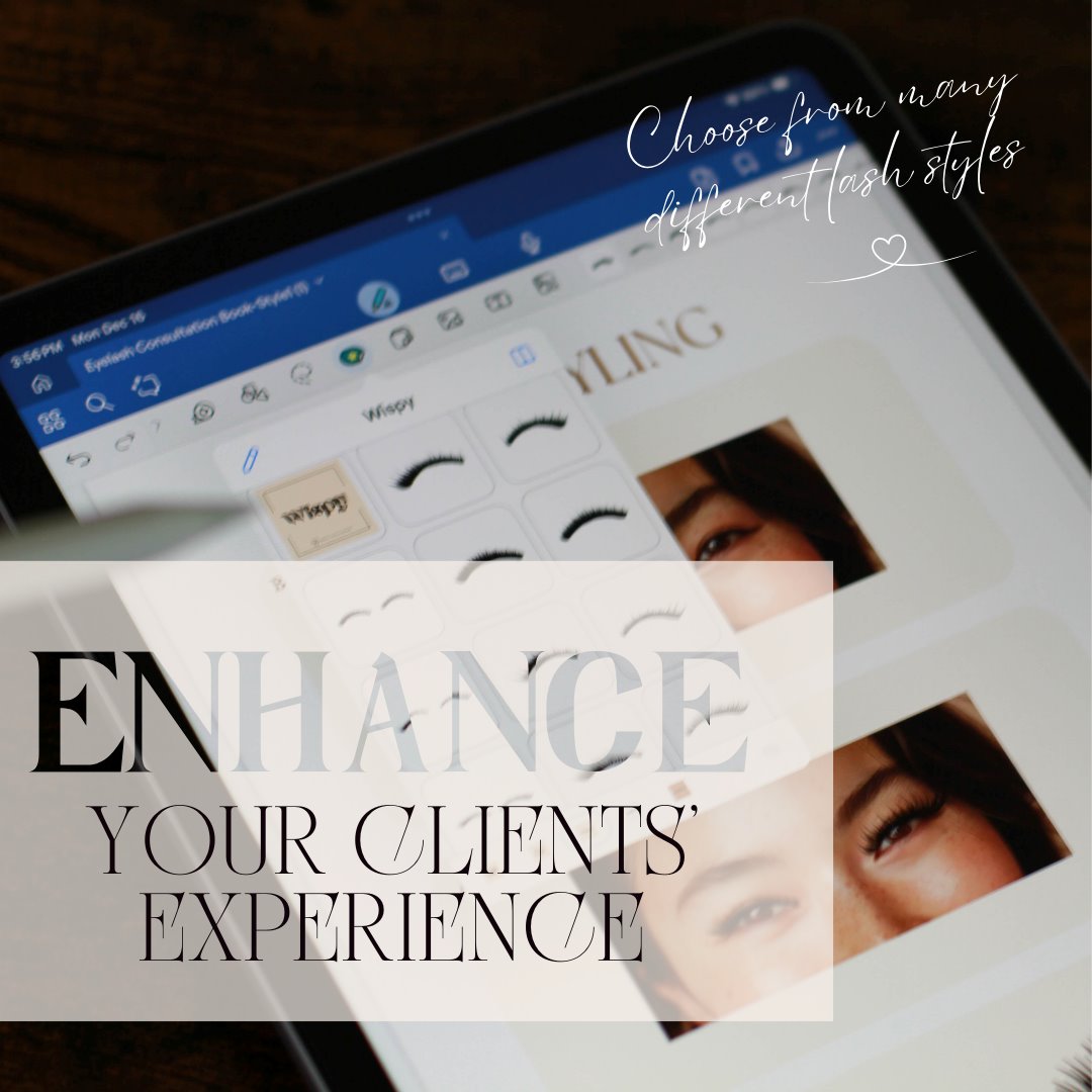 Eyelash Extension Consultation Book with Lash Stamps ebook Mega Lash Academy