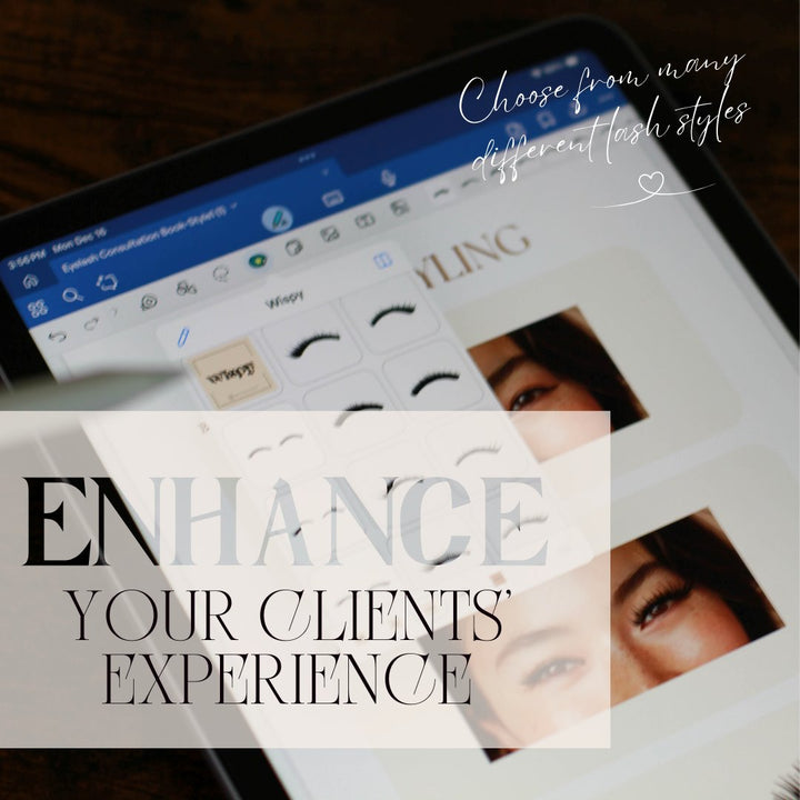 Eyelash Extension Consultation Book with Lash Stamps ebook Mega Lash Academy