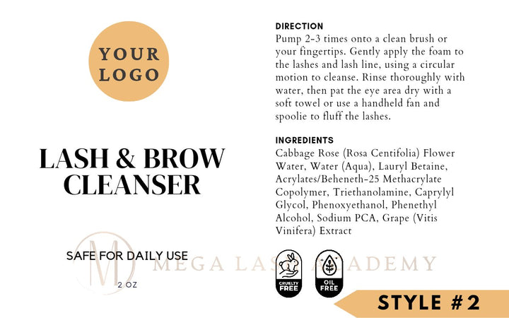 Foam Pump Bottles with Your Logo Wash Bottles Mega Lash Academy