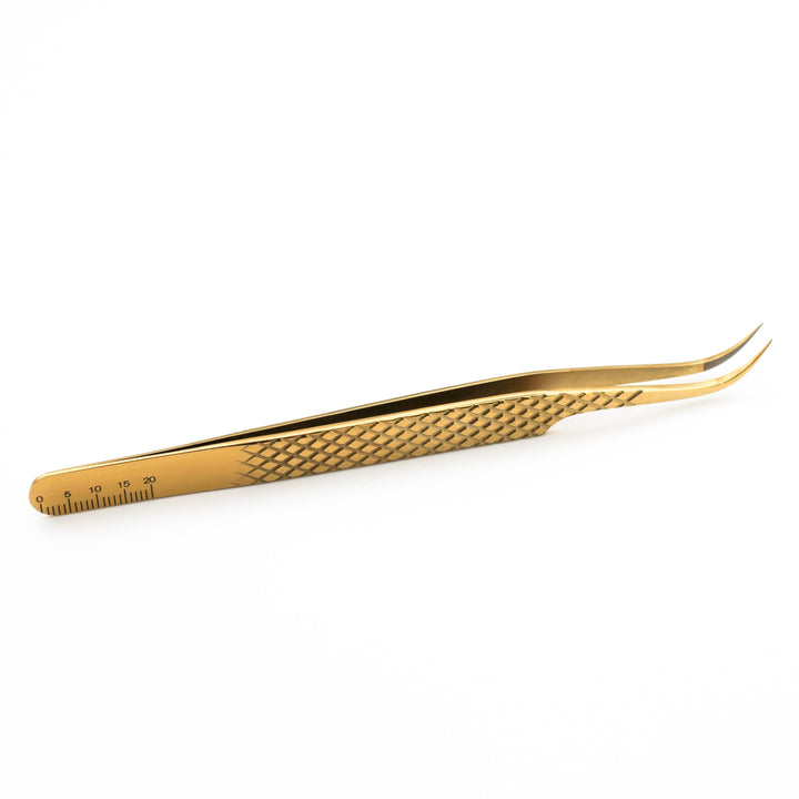 Gold Micro Fiber - MF1 - Ultra Curved Tweezers Tweezers Mega Lash Academy