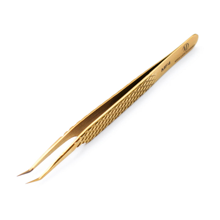 Gold Micro Fiber - MF4 - 45 Degree Volume Tweezers Tweezers Mega Lash Academy