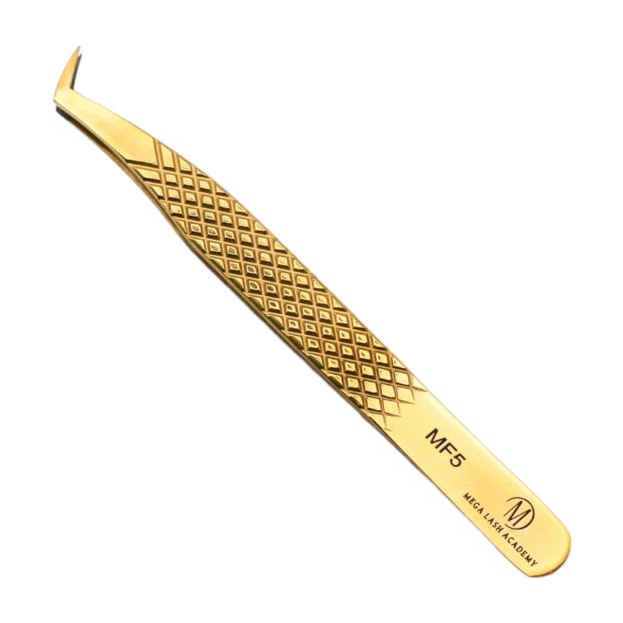 Gold Micro Fiber - MF5 - Boot Volume Tweezers Tweezers Mega Lash Academy