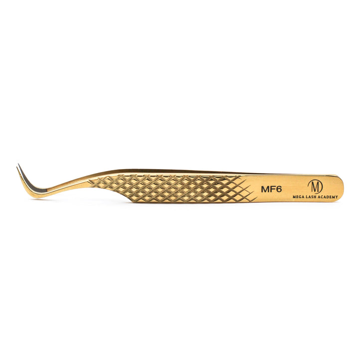 Gold Micro Fiber - MF6 - Hook Volume Tweezers Tweezers Mega Lash Academy
