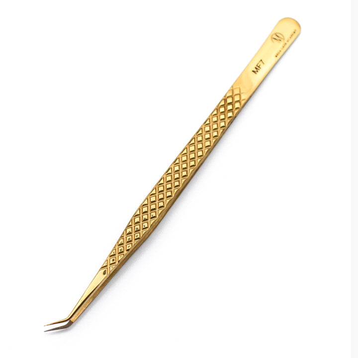 Gold Micro Fiber - MF7 - Xtra Long Skinny Tweezers Tweezers Mega Lash Academy