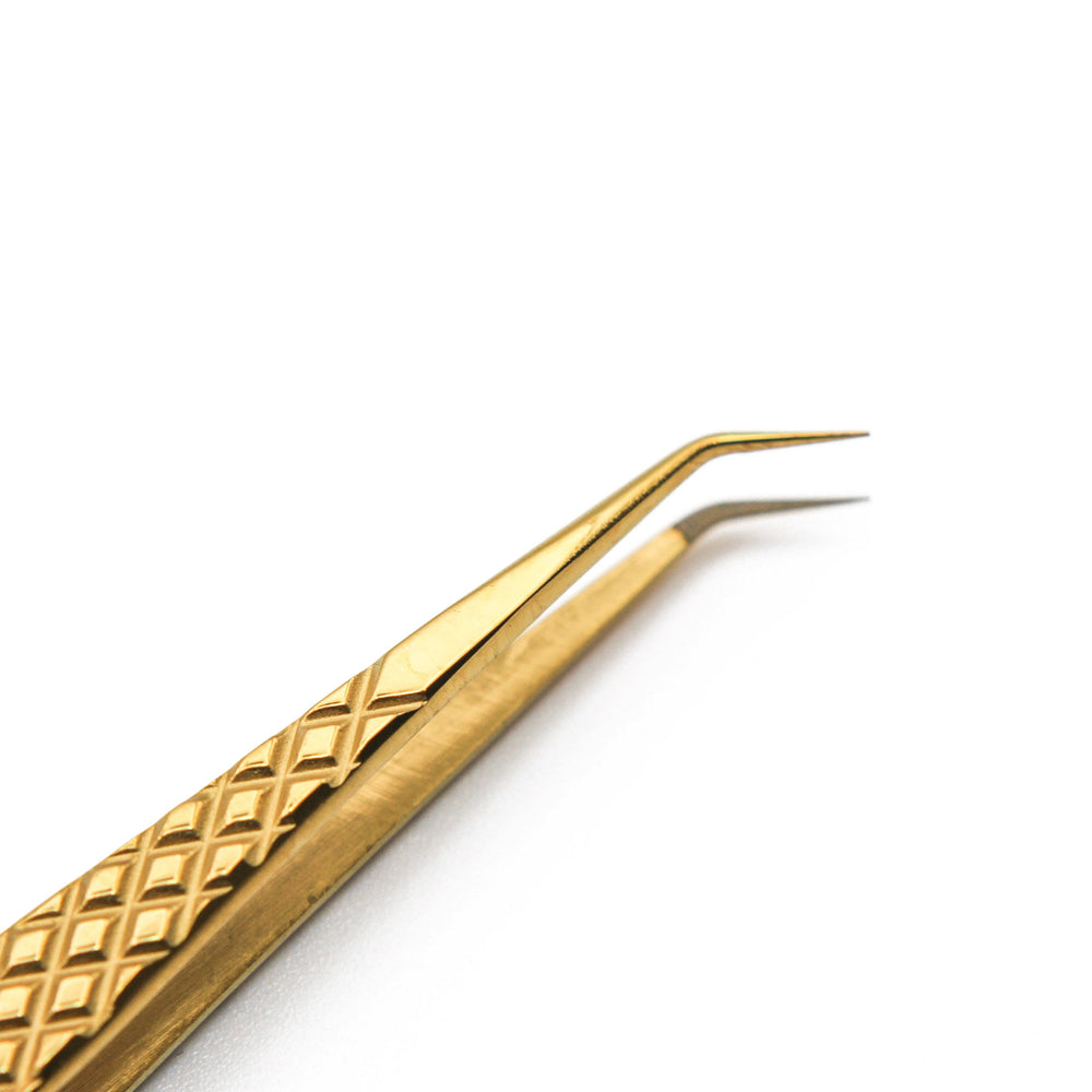 Gold Micro Fiber - MF7 - Xtra Long Skinny Tweezers Tweezers Mega Lash Academy