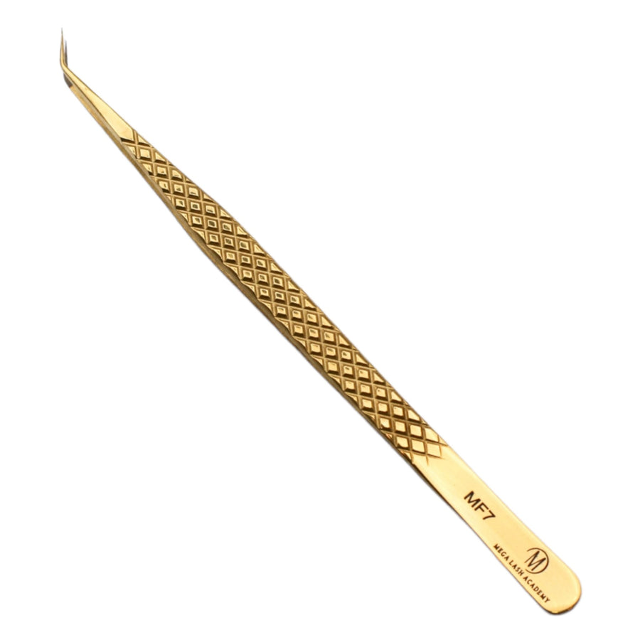 Gold Micro Fiber - MF7 - Xtra Long Skinny Tweezers Tweezers Mega Lash Academy