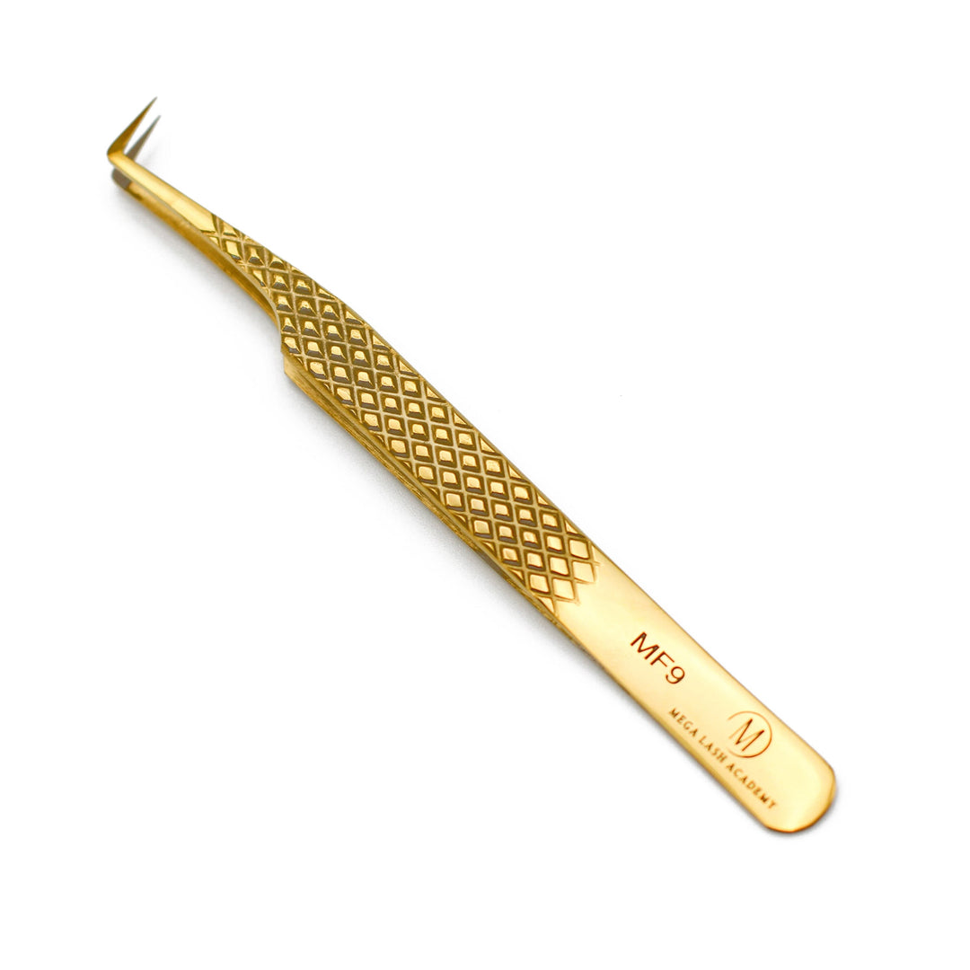 Gold Micro Fiber - MF9 - Long Boot Volume Tweezers Tweezers Mega Lash Academy 