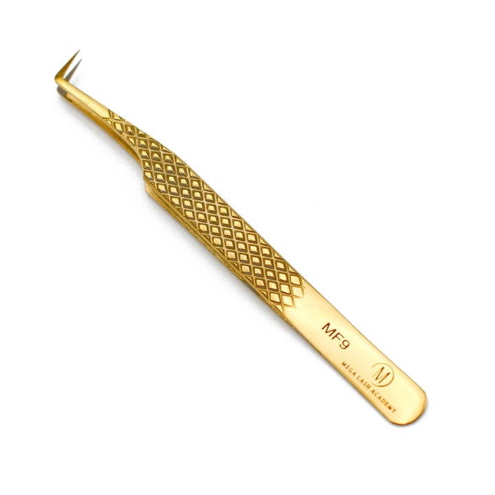Gold Micro Fiber - MF9 - Long Boot Volume Tweezers Tweezers Mega Lash Academy