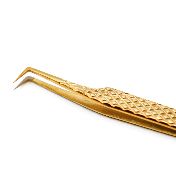 Gold Micro Fiber - MF9 - Long Boot Volume Tweezers Tweezers Mega Lash Academy 