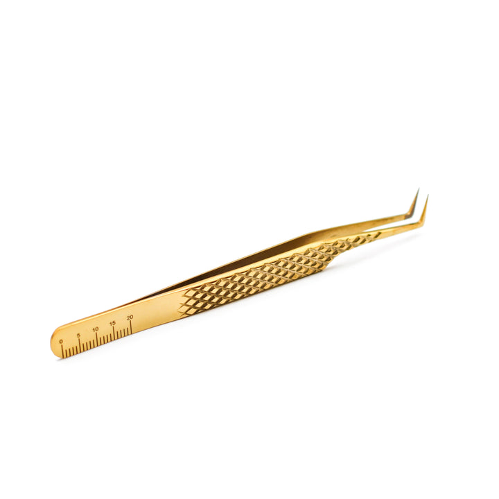 Gold Micro Fiber - MF9 - Long Boot Volume Tweezers Tweezers Mega Lash Academy 