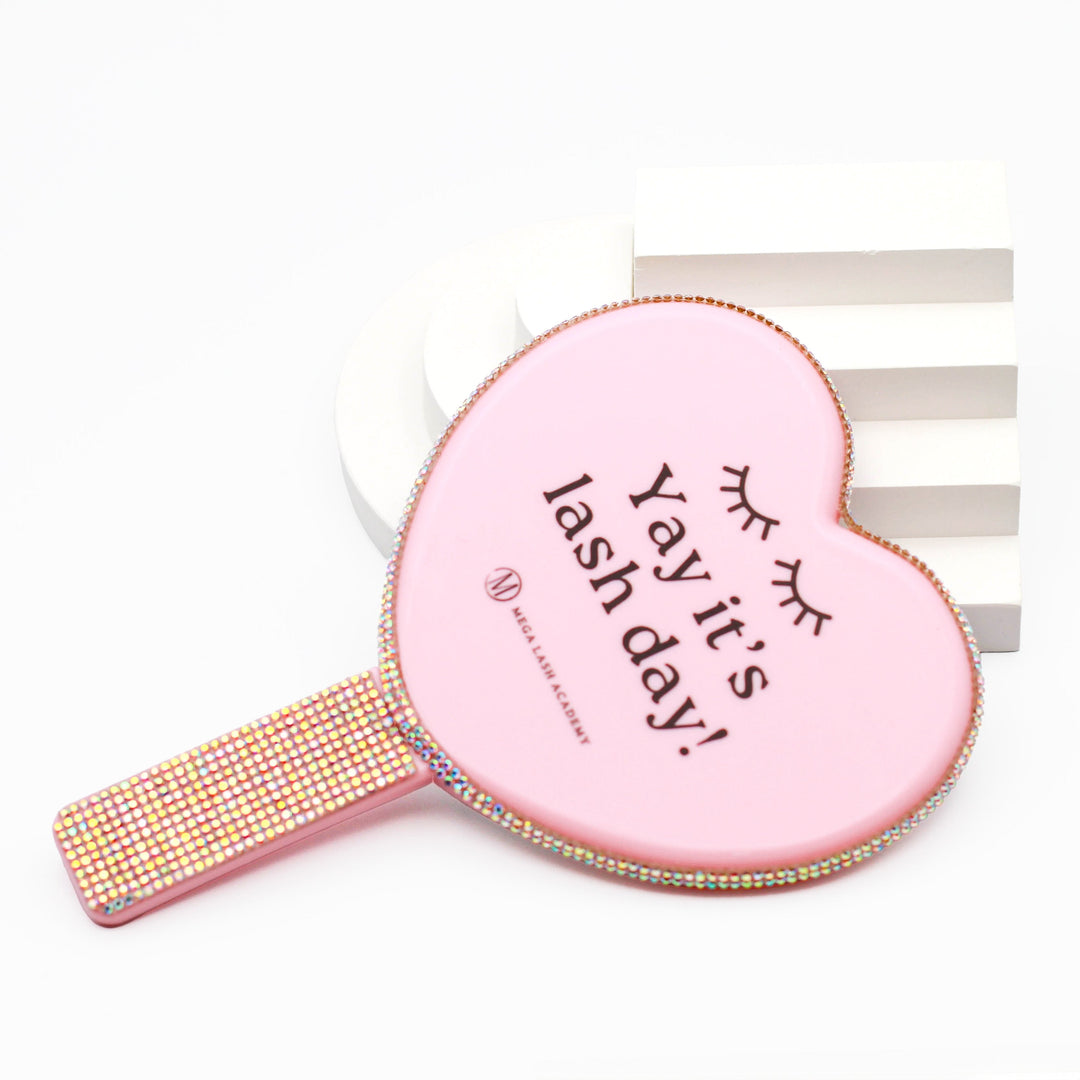 Heart-Shaped Lash Mirror Face Mirrors Mega Lash Academy Pink - Lash Day