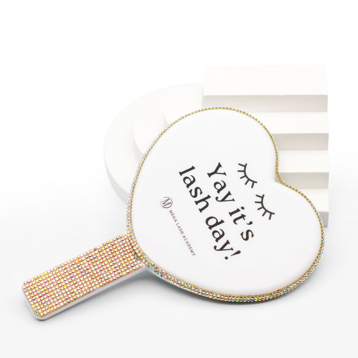 Heart-Shaped Lash Mirror Face Mirrors Mega Lash Academy White - Lash Day