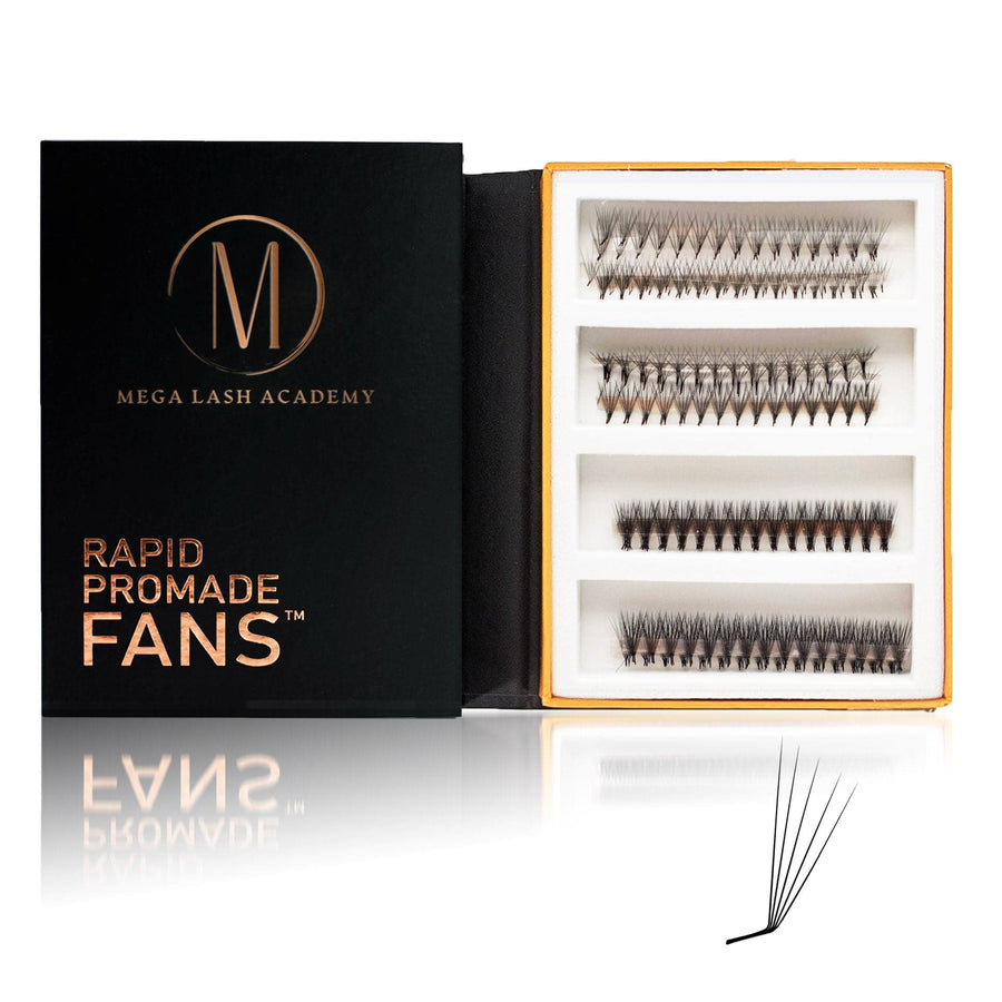 L Curl 5D Rapid Promade Fans - 600 Fans Promade Fans Mega Lash Academy 