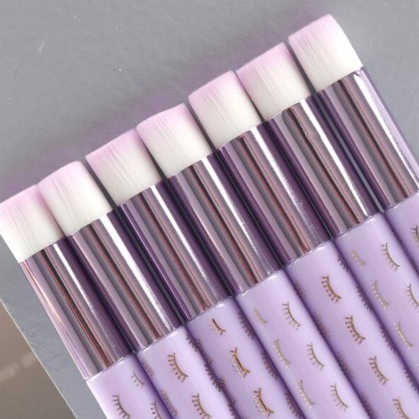 purple cleansing brush for lash extension