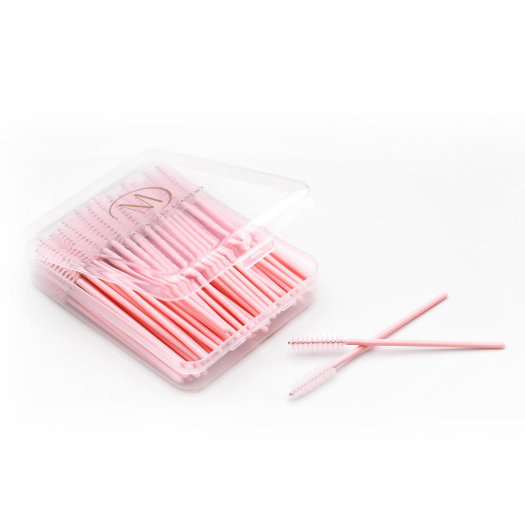 Lash Spoolie Brush Wands Accessories Mega Lash Academy Classic 100 pcs with Storage Box