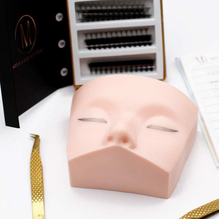 Mini Lash Practice Mannequin with Lash Layers Lash Extensions Practice Tray Mega Lash Academy