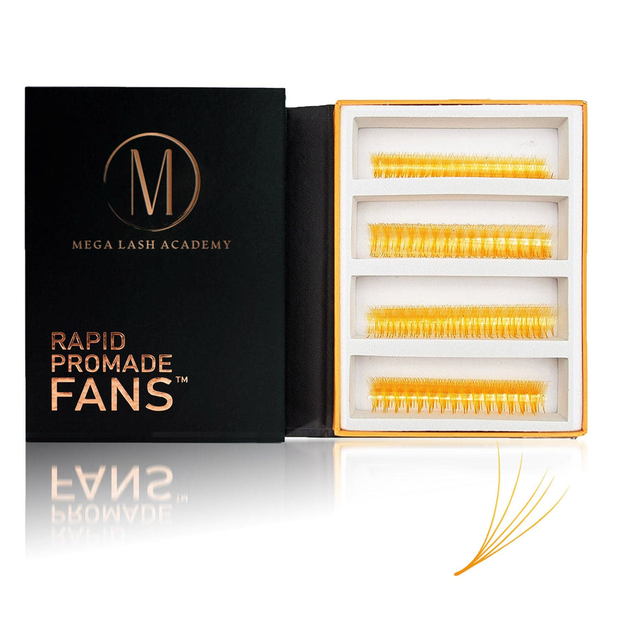 Orange 5D Rapid Promade Fans - 600 Fans Promade Fans Mega Lash Academy