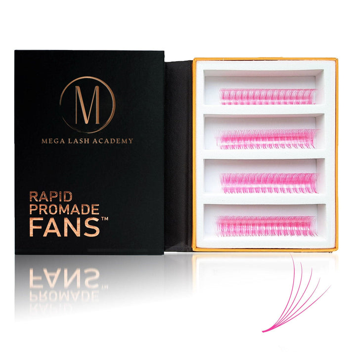 Pink 5D Rapid Promade Fans - 600 Fans Promade Fans Mega Lash Academy