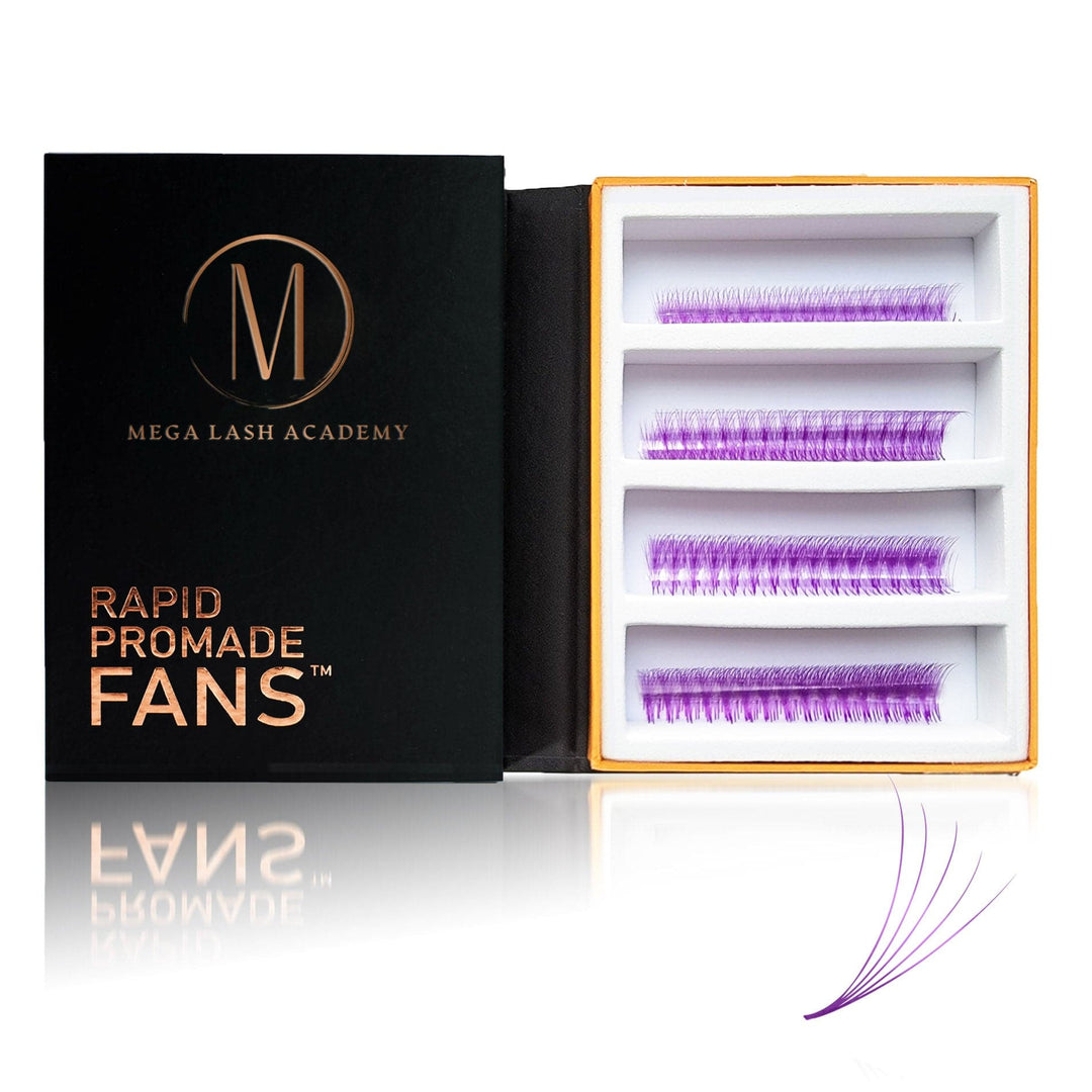 Purple 5D Rapid Promade Fans - 600 Fans Promade Fans Mega Lash Academy