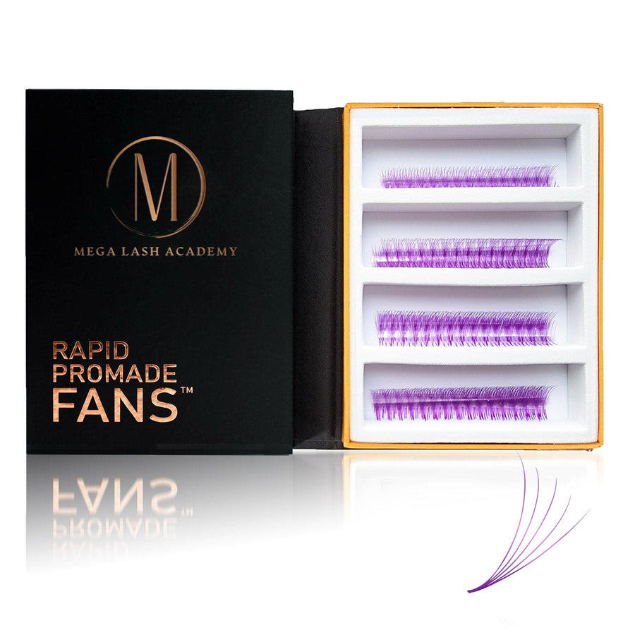 Purple 5D Rapid Promade Fans - 600 Fans Promade Fans Mega Lash Academy