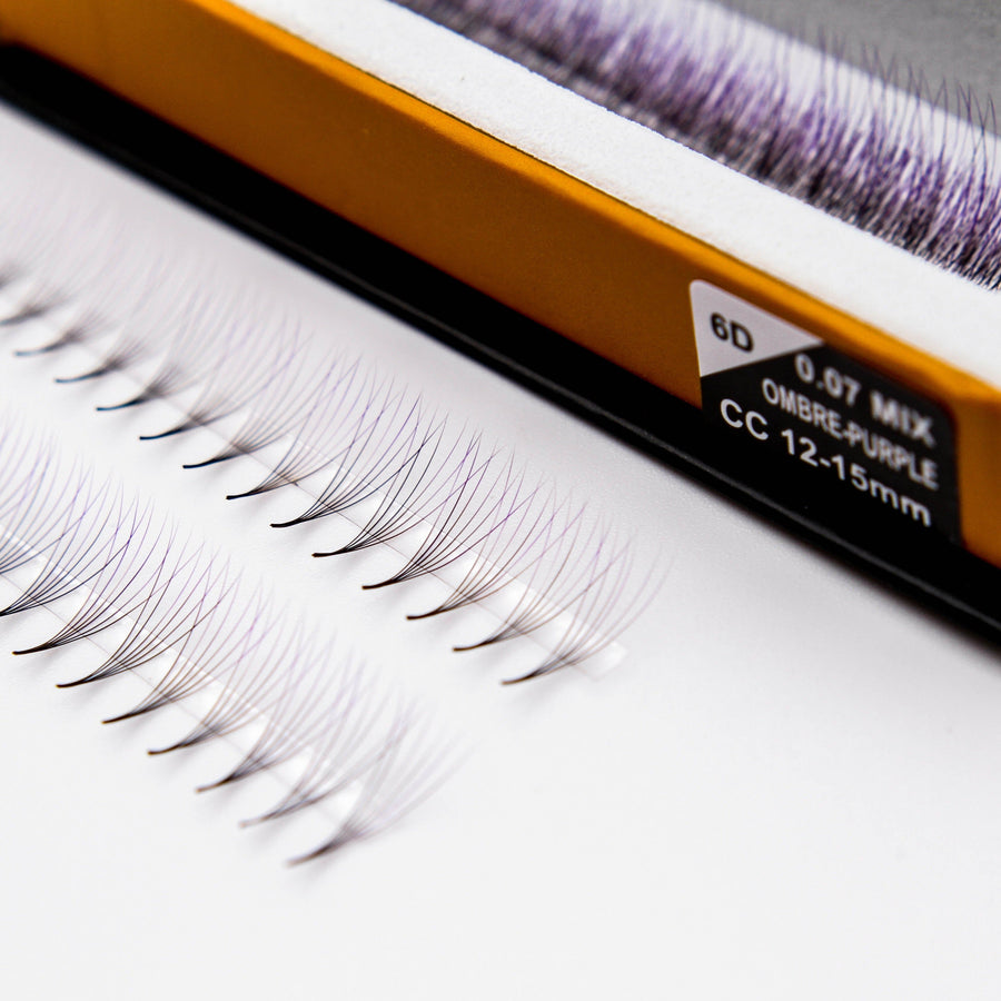 Purple Ombré 6D Rapid Promade Fans - 600 Fans Promade Fans Mega Lash Academy 