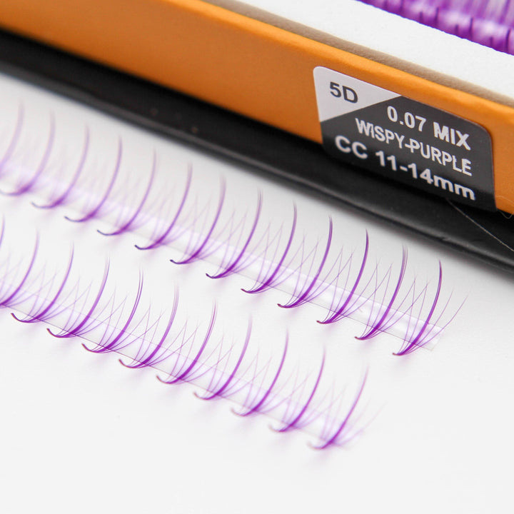 Purple Wispy 5D Rapid Promade Fans - 600 Fans Promade Fans Mega Lash Academy