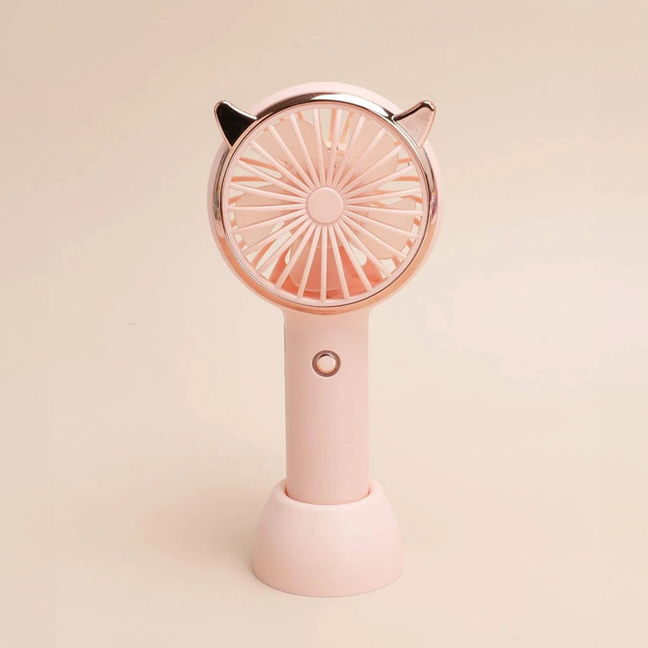 Rechargeable Fan with LED Light Powered Hand Fans & Misters Mega Lash Academy #color_pink