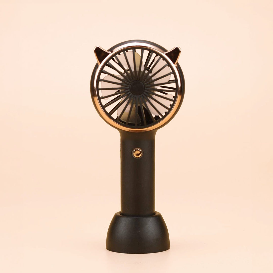 Rechargeable Fan with LED Light Powered Hand Fans & Misters Mega Lash Academy #color_black