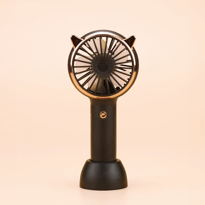 Rechargeable Fan with LED Light Powered Hand Fans & Misters Mega Lash Academy #color_black