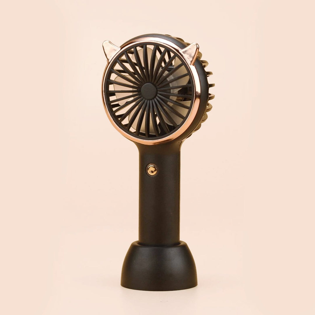 Rechargeable Fan with LED Light Powered Hand Fans & Misters Mega Lash Academy #color_black