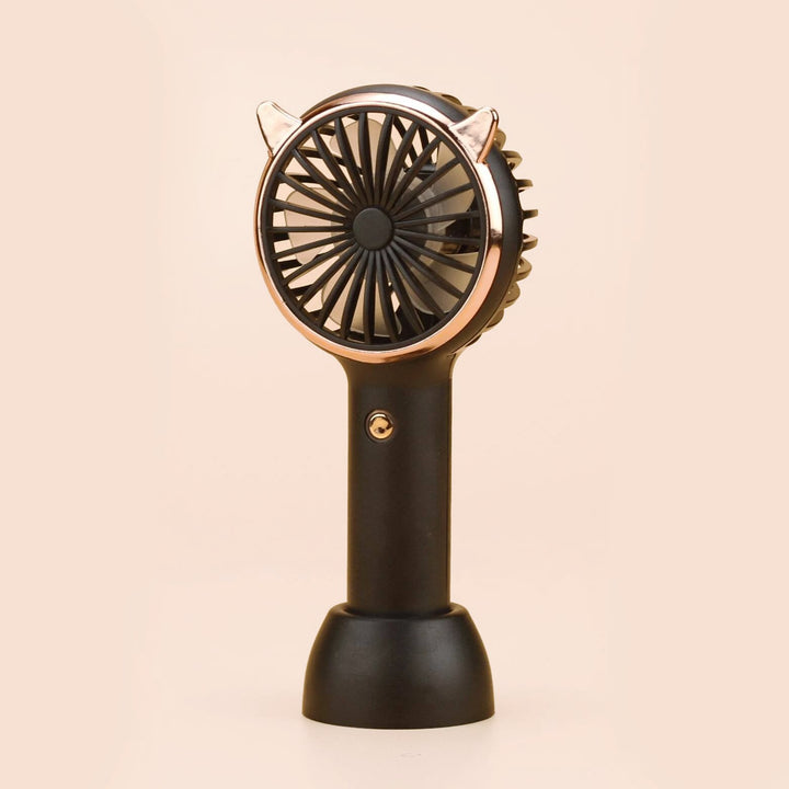 Rechargeable Fan with LED Light Powered Hand Fans & Misters Mega Lash Academy #color_black