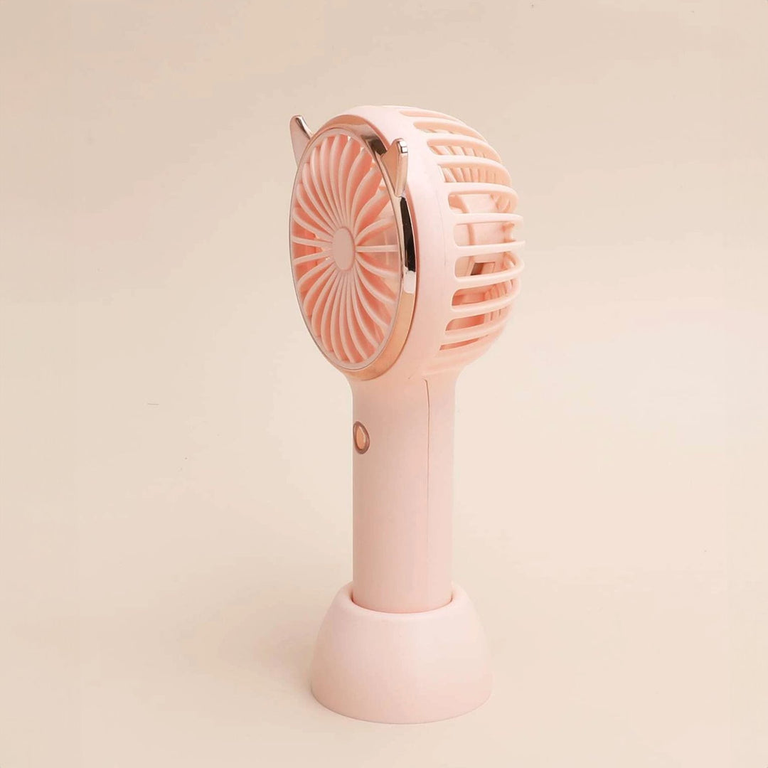 Rechargeable Fan with LED Light Powered Hand Fans & Misters Mega Lash Academy #color_pink