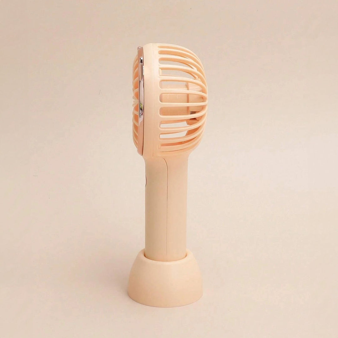 Rechargeable Fan with LED Light Powered Hand Fans & Misters Mega Lash Academy #color_beige