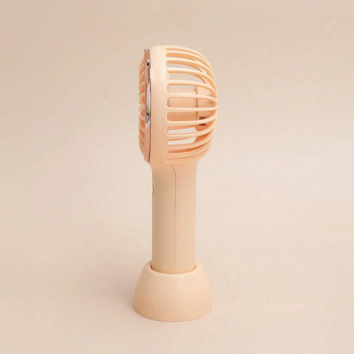 Rechargeable Fan with LED Light Powered Hand Fans & Misters Mega Lash Academy #color_beige